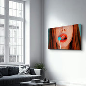 Blue Lollipop | Glass Wall Art - Artdesigna