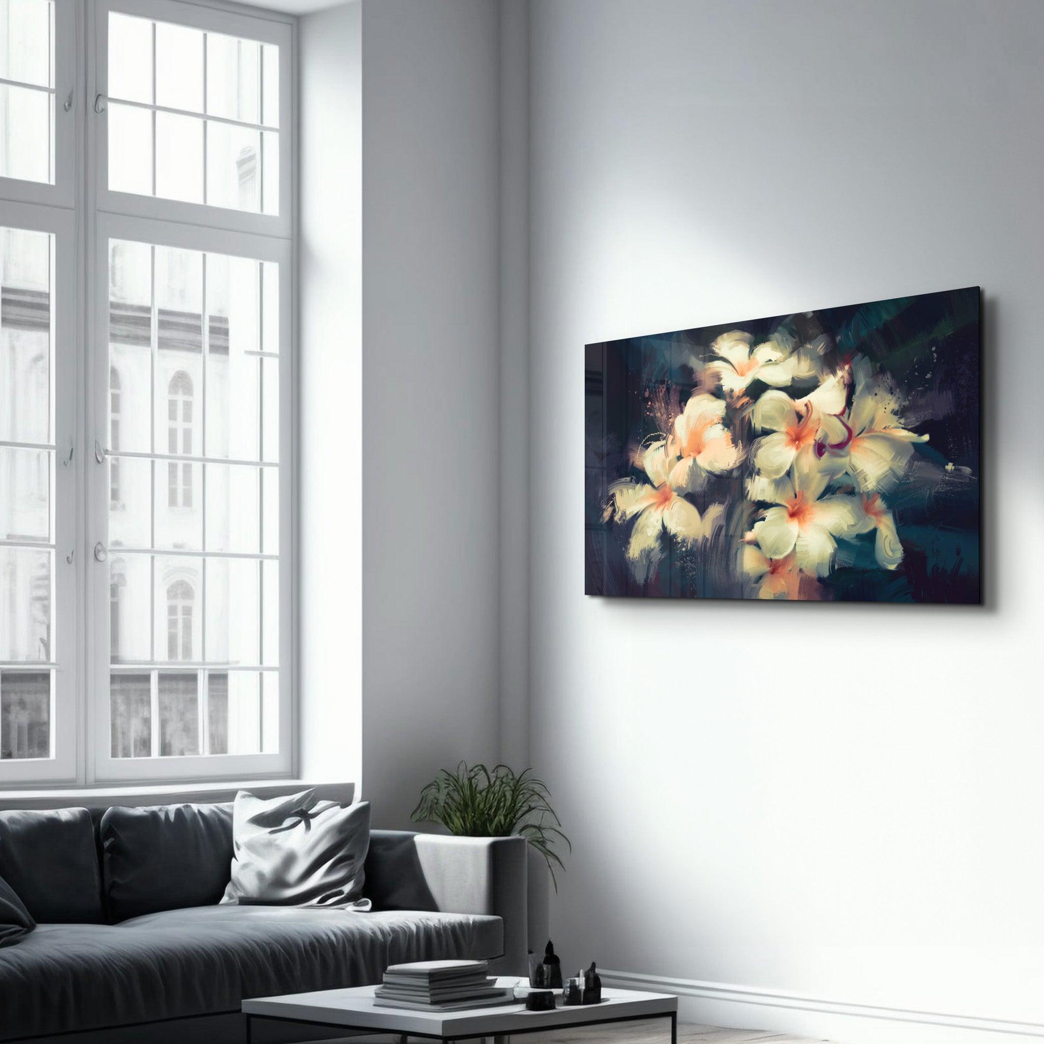 White Beauty | Glass Wall Art - Artdesigna