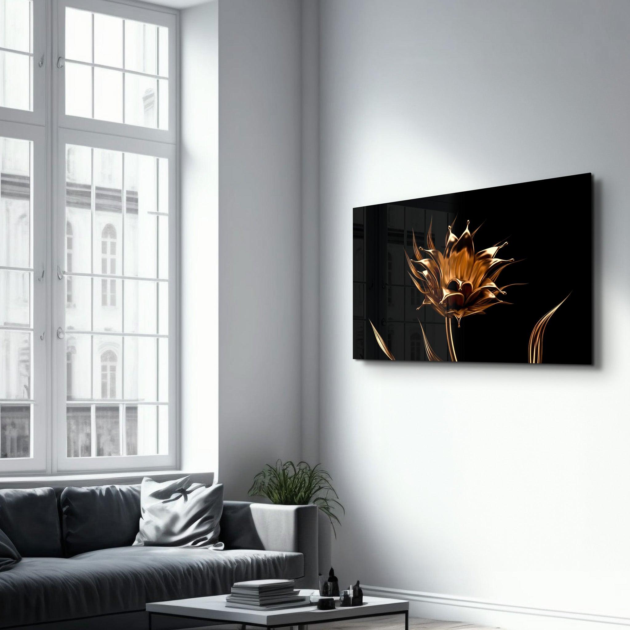 Smooth Flower | Glass Wall Art - Artdesigna