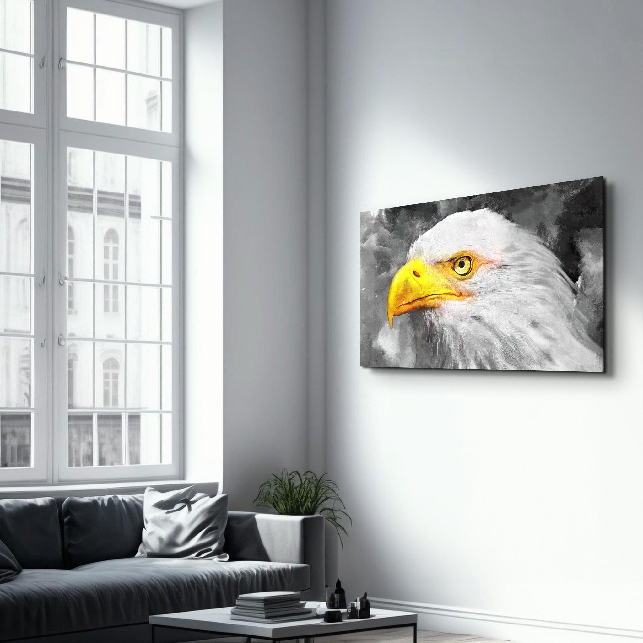 Mountain Eagle | Glass Wall Art - Artdesigna