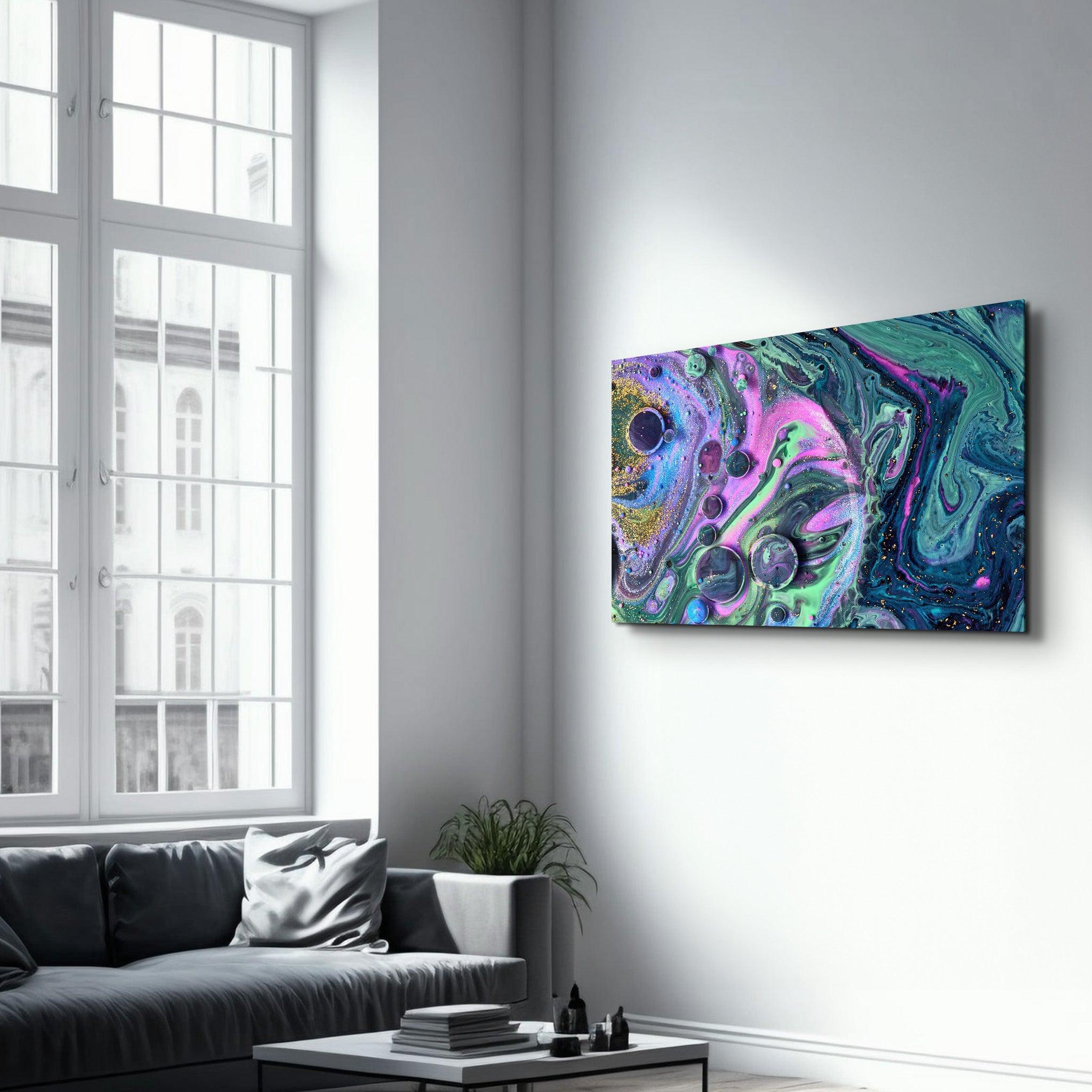 Marble Galaxy 2 | Glass Wall Art - Artdesigna