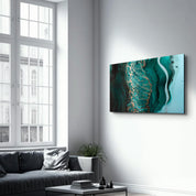 Marble Collection H26 - Ocean | Glass Wall Art - Artdesigna