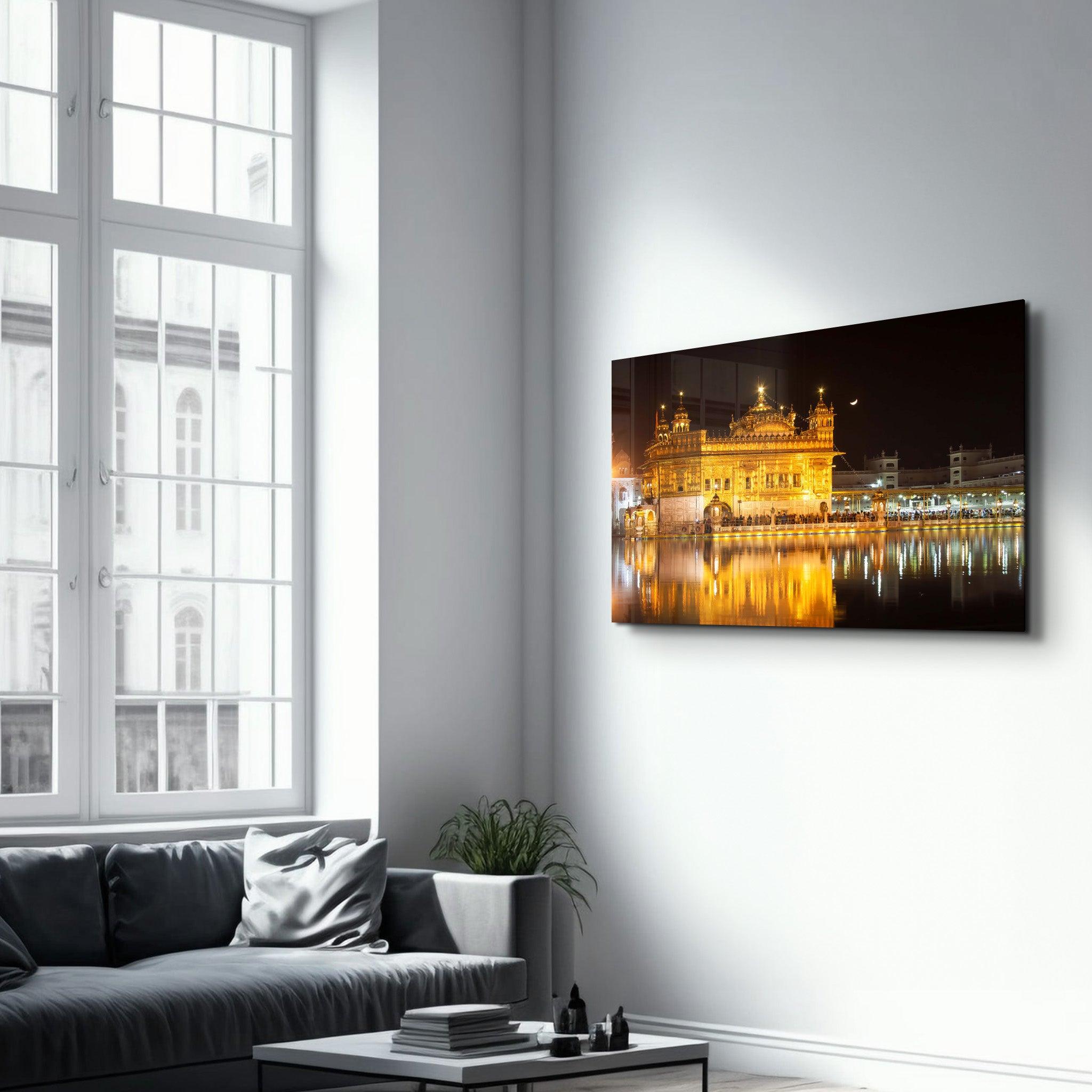 The stunning Sikh Golden Temple in Amritsar, Punjab region in India | Glass Wall Art - Artdesigna