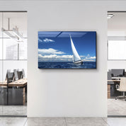 Sailing in the Ocean | Glass Printing Wall Art - Artdesigna