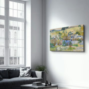 Vincent van Gogh's Farms near Auvers (1890) | Glass Wall Art - Artdesigna