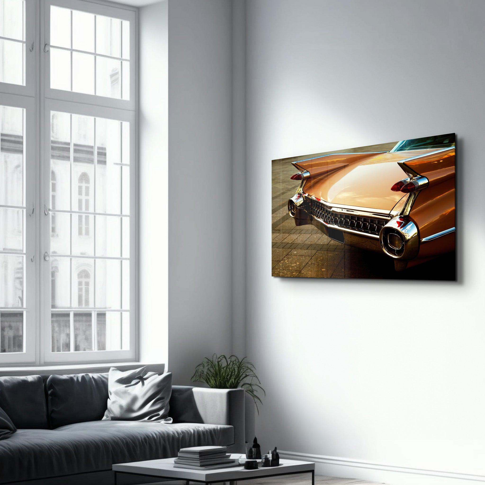 Antique Car From Cuba | Glass Wall Art - Artdesigna