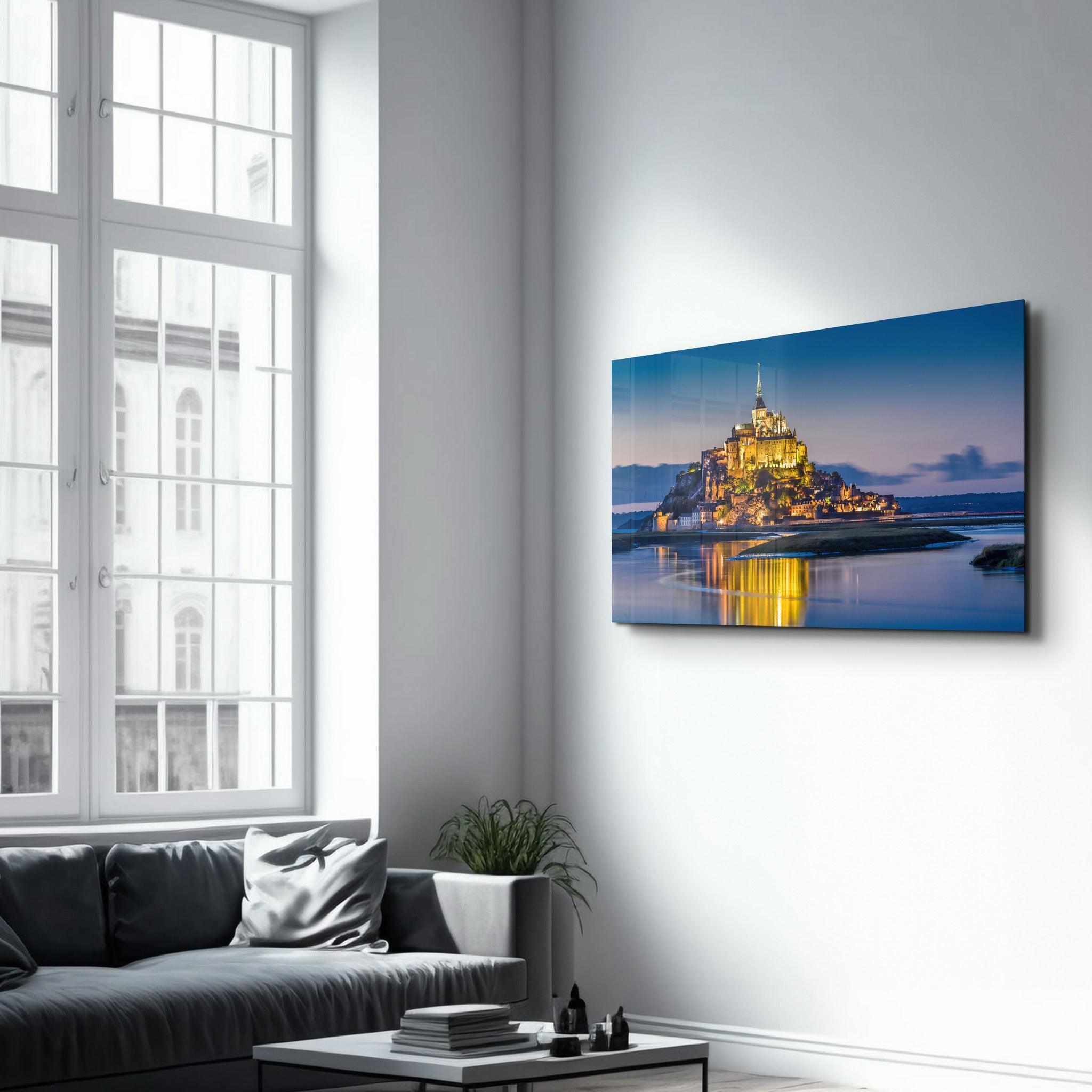 Mont Saint-Michel | Glass Wall Art - Artdesigna