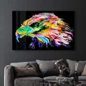 Colorful Eagle | Glass Wall Art - Artdesigna