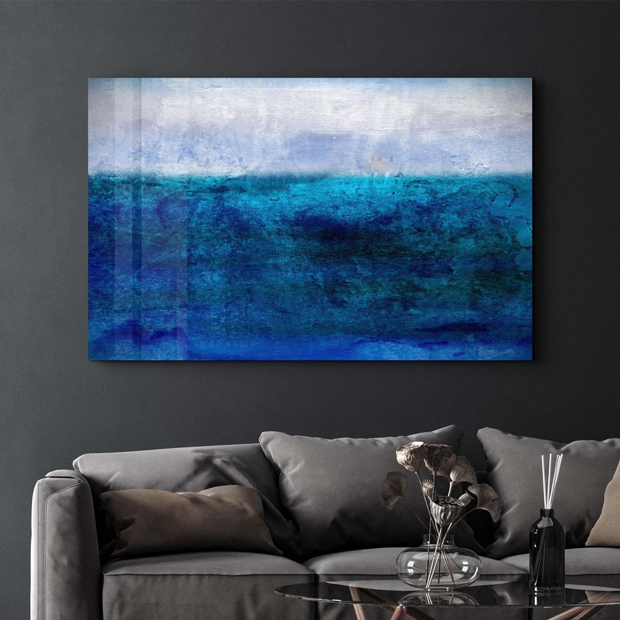 Blue Gradient | Glass Wall Art - Artdesigna