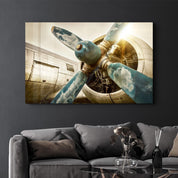 The Rusty Propeller | Glass Wall Art - Artdesigna