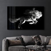 Running Horse Silhouette V2 | Glass Wall Art - Artdesigna