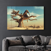 Elephant Tree | Glass Wall Art - Artdesigna