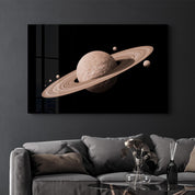 Saturn in Silence | Glass Wall Art - Artdesigna