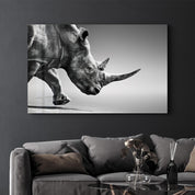 Black Rhinoceros | Glass Wall Art - Artdesigna