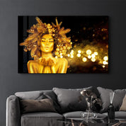 The Beauty Of Golden | Glass Wall Art - Artdesigna