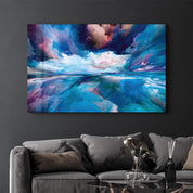 Blue Clouds | Glass Wall Art - Artdesigna