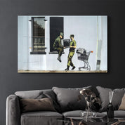 Banksy - Looting Soldiers | Glass Wall Art - Artdesigna