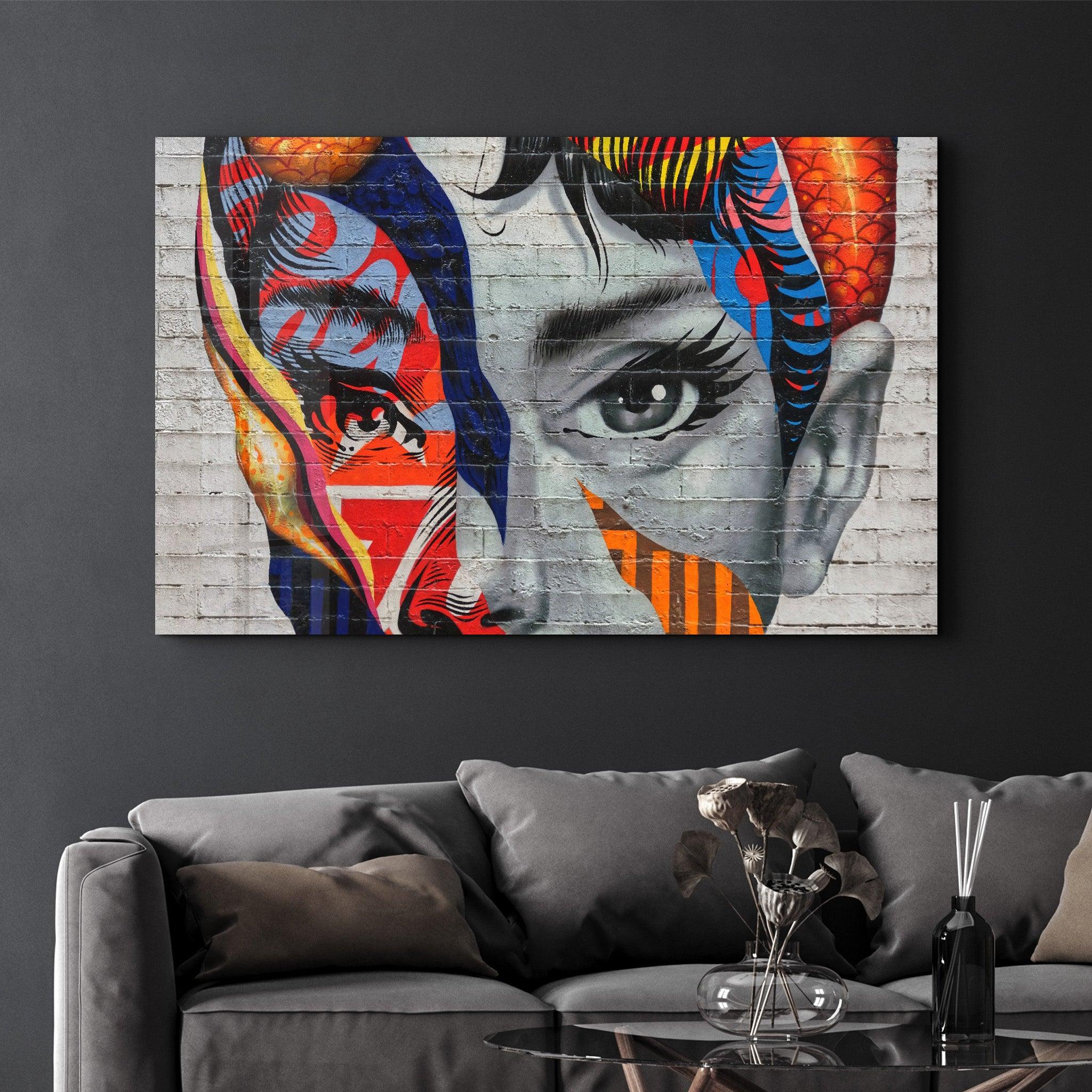 Two Sided Face Glass Wall Art - ArtDesigna Glass Printing Wall Art