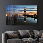 Lighthouse | Glass Wall Art - Artdesigna