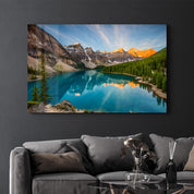 Moraine Lake | Glass Wall Art - Artdesigna