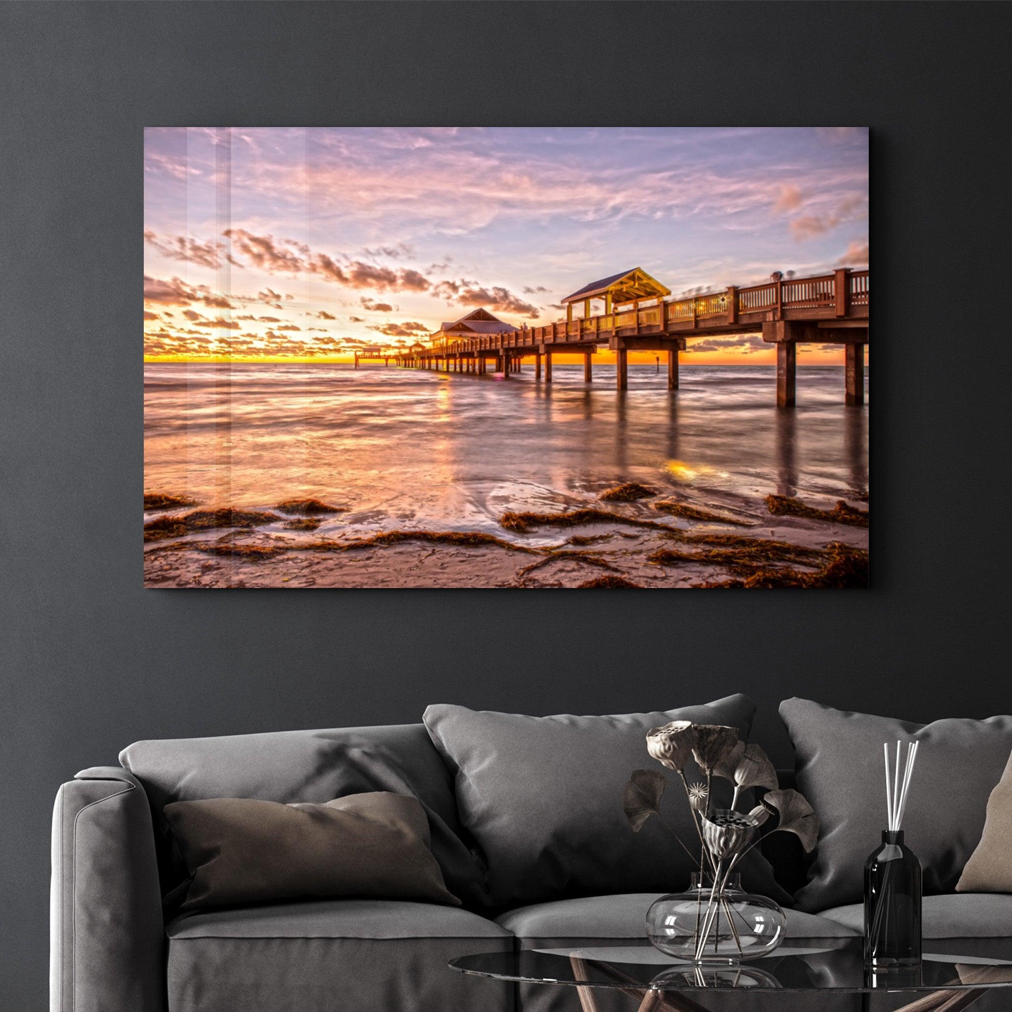 Pier 12 | Glass Wall Art - Artdesigna