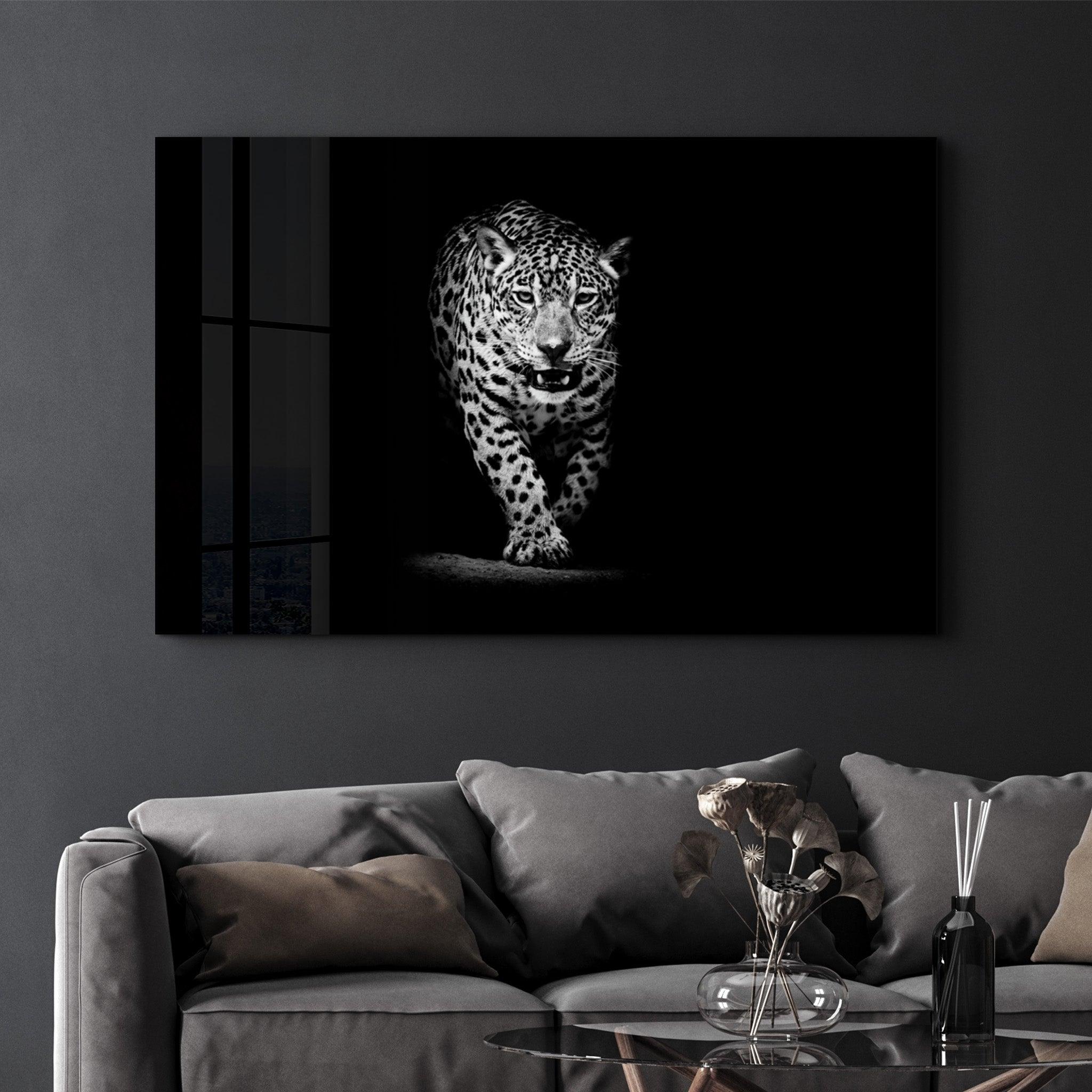 The Majestic Hunter's Reflection | Glass Wall Art - Artdesigna