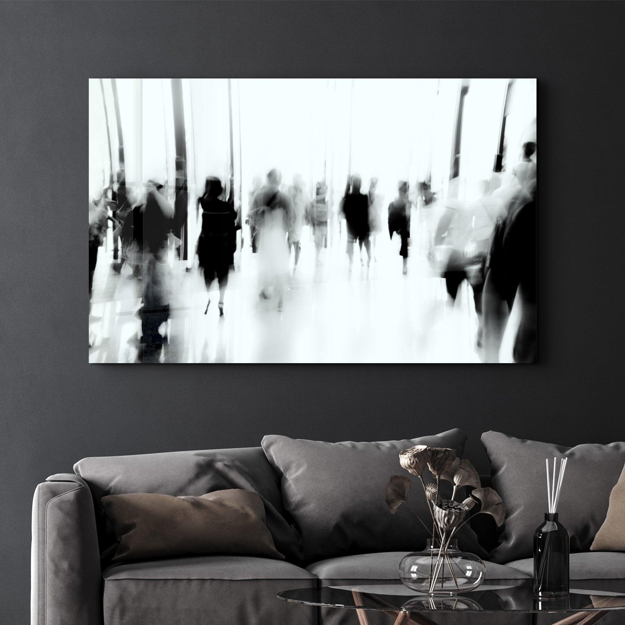 In the Crowd | Glass Wall Art - Artdesigna