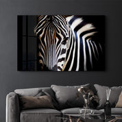 Zebra | Glass Wall Art - Artdesigna