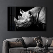 Rhino | Glass Wall Art - Artdesigna