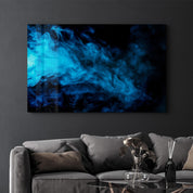 Blue Smoke | Glass Wall Art - Artdesigna