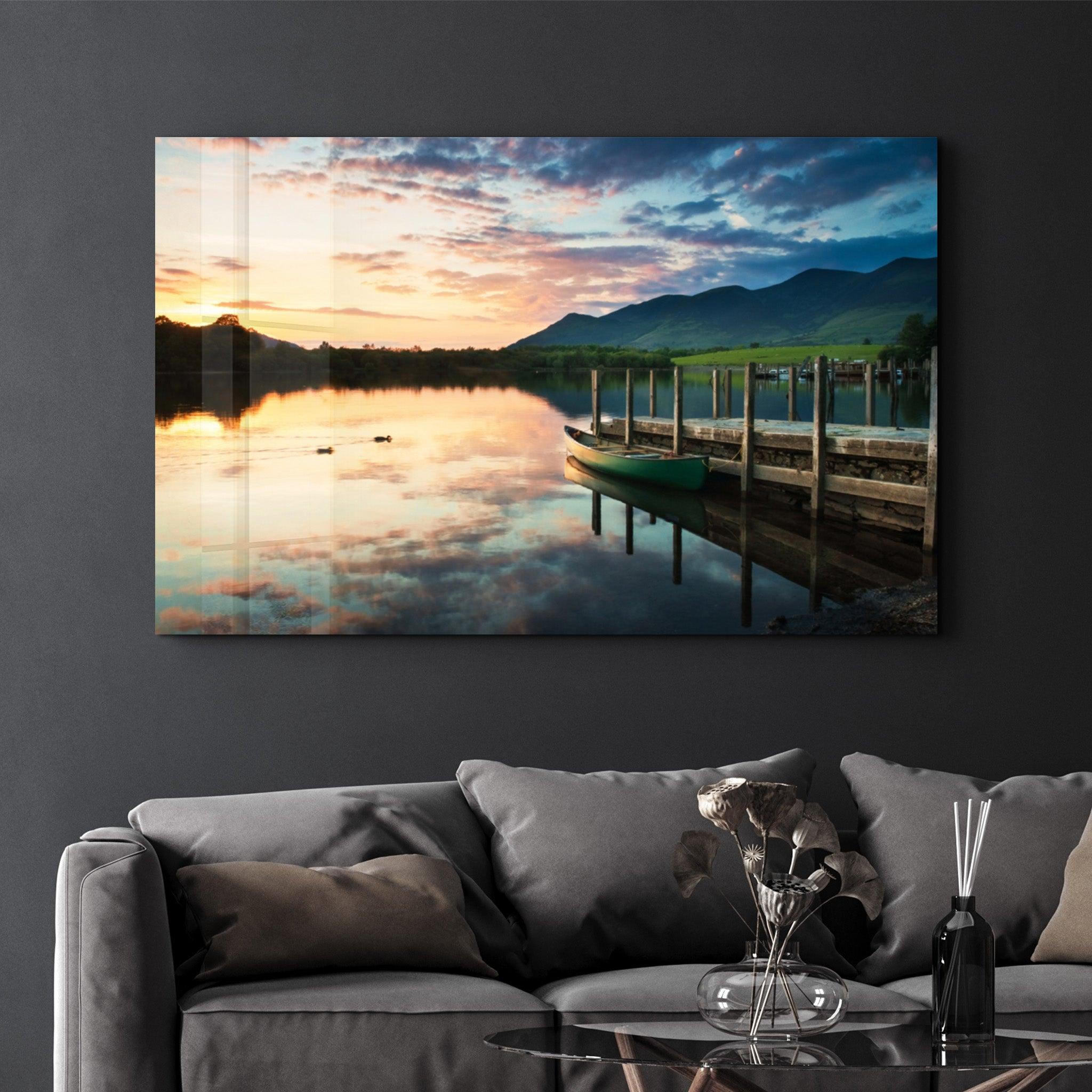 Lake Landscape | Glass Wall Art - Artdesigna