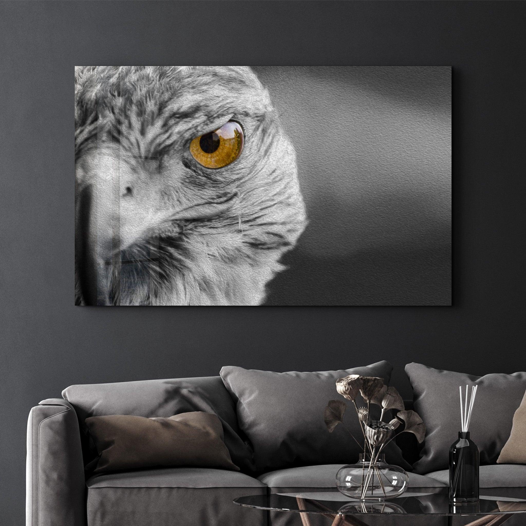 Hawk | Glass Wall Art - Artdesigna