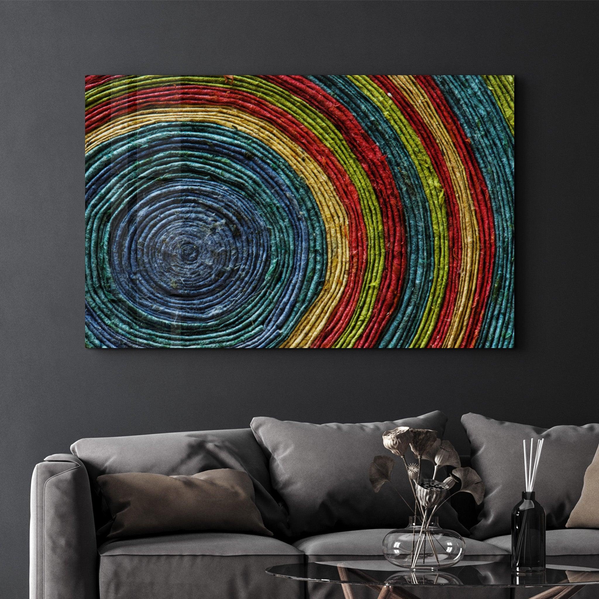 Colored Spiral | Glass Wall Art - Artdesigna