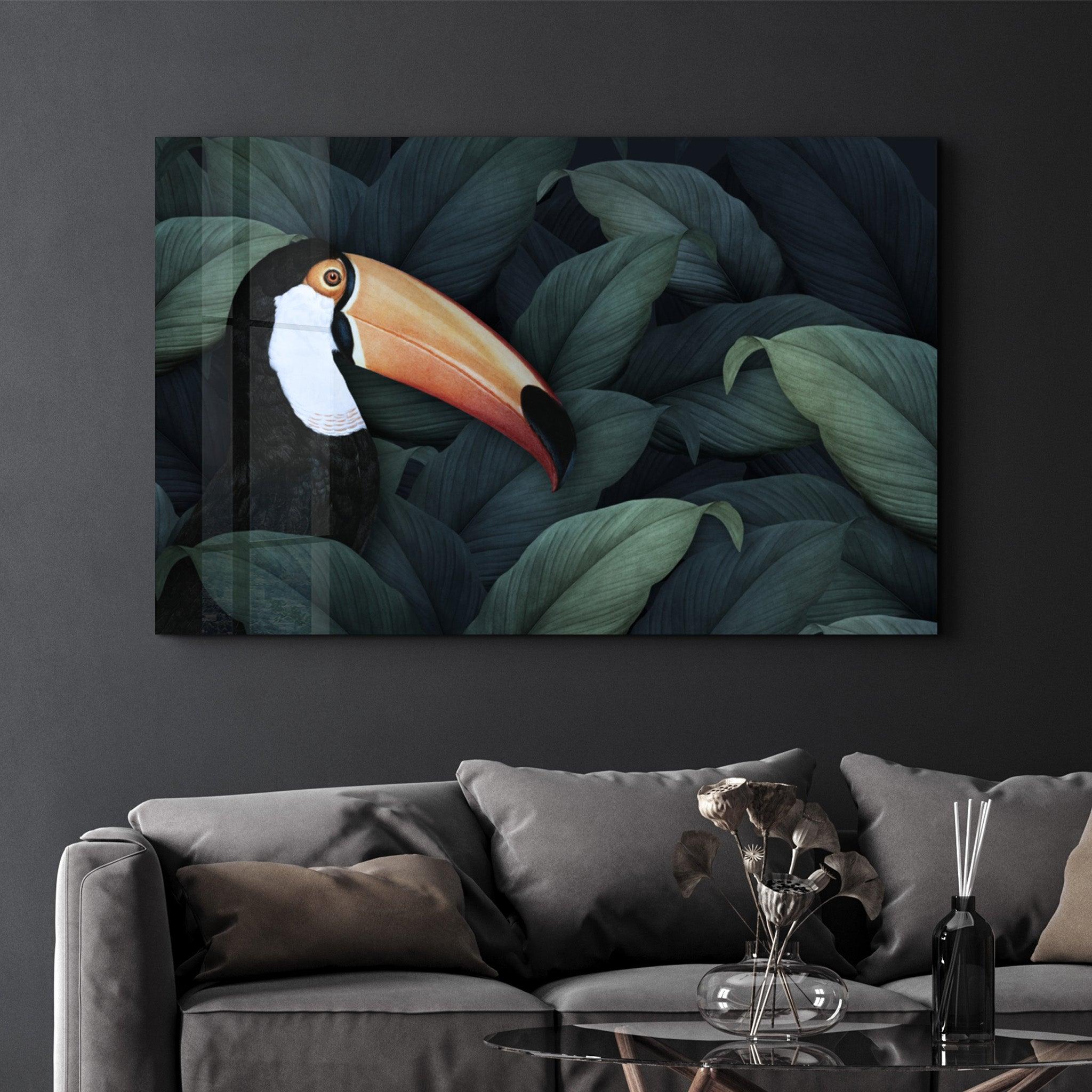 Toucan Parrot | Glass Wall Art - Artdesigna