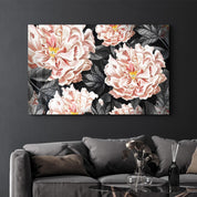 Midnight Blossoms | Glass Wall Art - Artdesigna