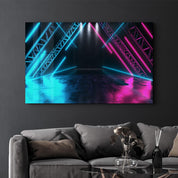 Neon Stage | Glass Wall Art - Artdesigna