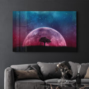 PinkMoon | Glass Wall Art - Artdesigna