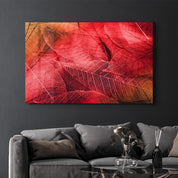 Red Leaves | Glass Wall Art - Artdesigna