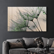 Flower Green | Glass Wall Art - Artdesigna