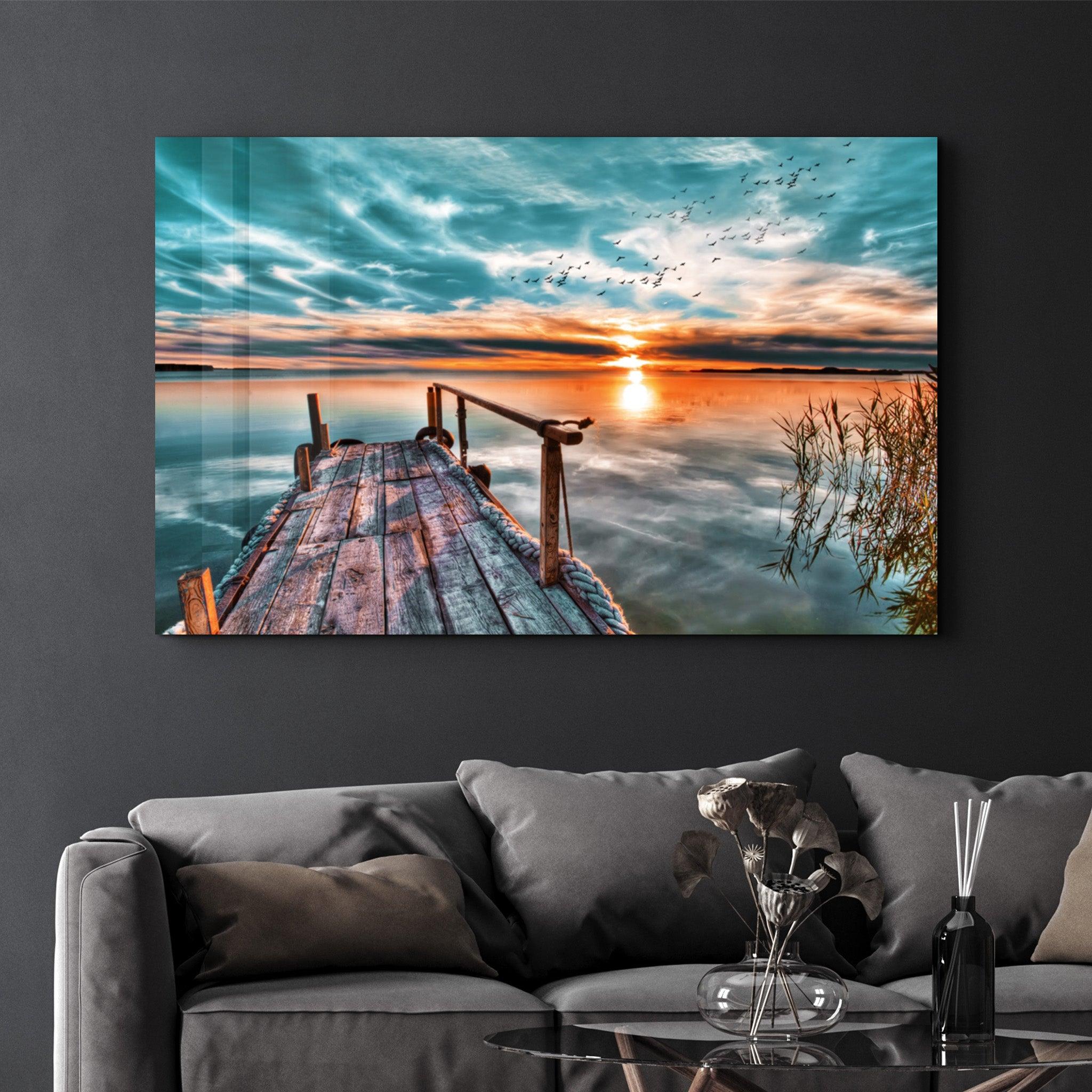 Sunset V2 | Glass Wall Art - Artdesigna