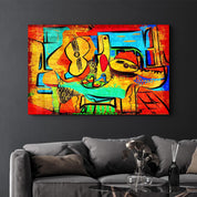 Abstract Musician | Glass Wall Art - Artdesigna