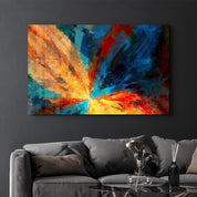 Abstract Colorful Leaves | Glass Wall Art - Artdesigna