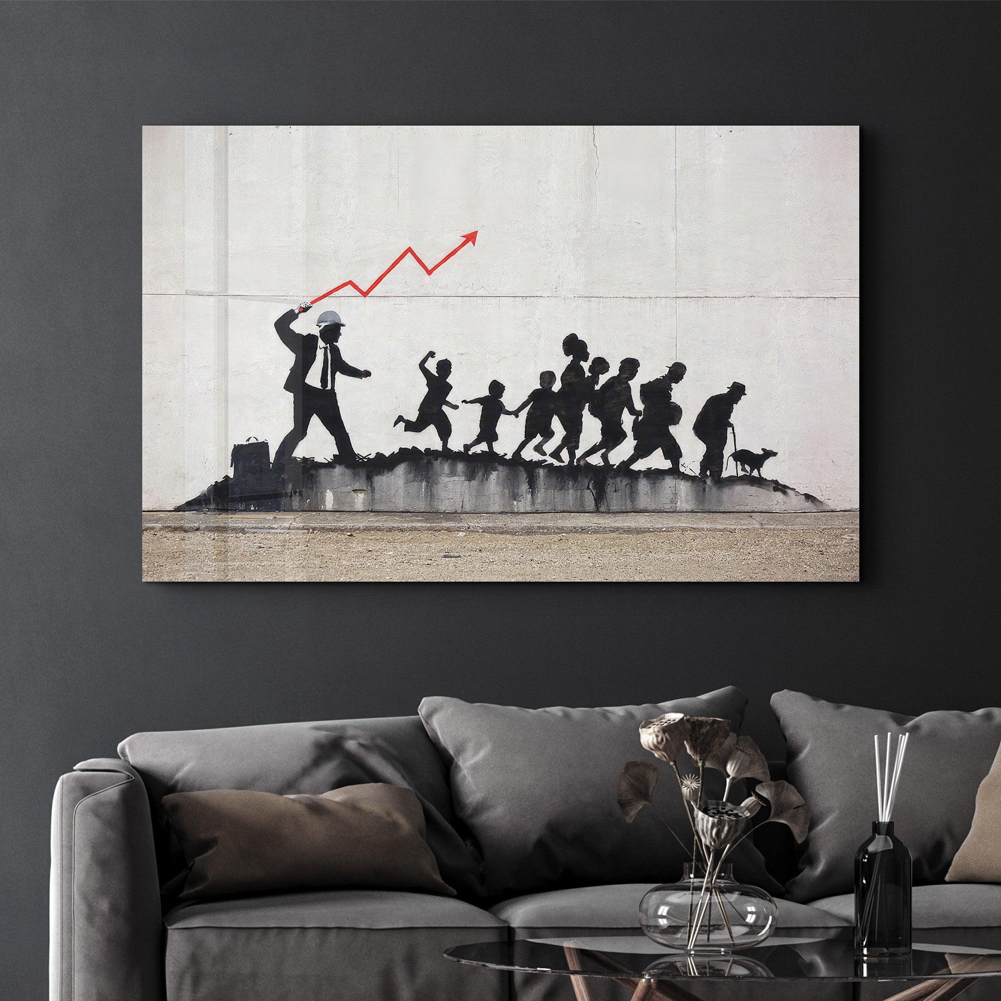 Banksy - Noname | Designer's Collection Glass Wall Art - Artdesigna