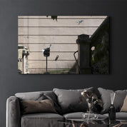 Banksy - Champagne and Mouse | Designer's Collection Glass Wall Art - Artdesigna