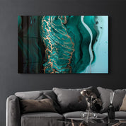 Marble Collection H26 - Ocean | Glass Wall Art - Artdesigna