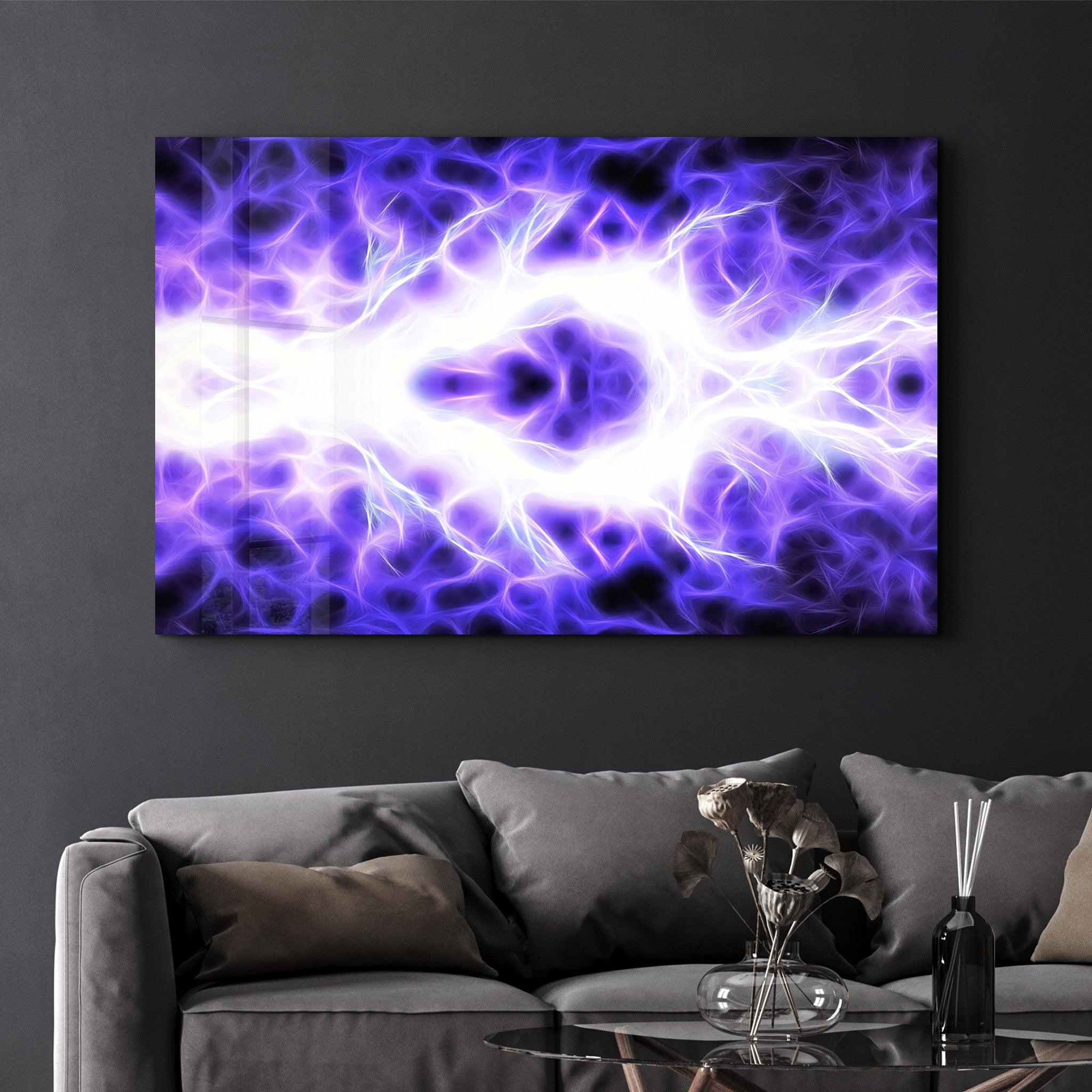 Lightning | Glass Wall Art - Artdesigna