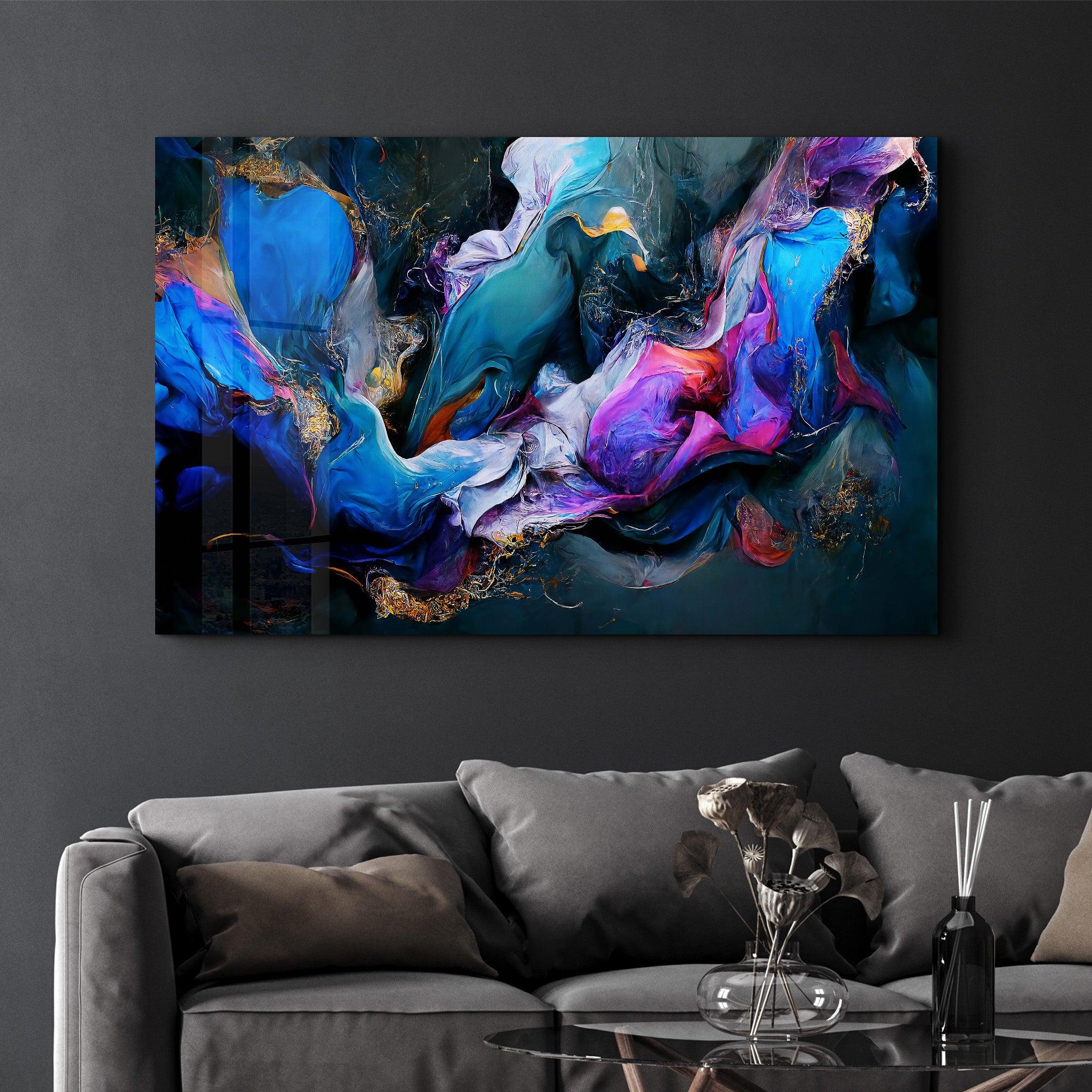 Celestial Waves | Glass Wall Art - Artdesigna