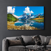 Peaks Eiger, Jungfrau-Switzerland | Glass Wall Art - Artdesigna