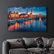 Elbe river in Dresden, Saxony, Germany, Europe | Glass Wall Art - Artdesigna