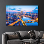 Frankfurt Skyline, Germany | Glass Wall Art - Artdesigna